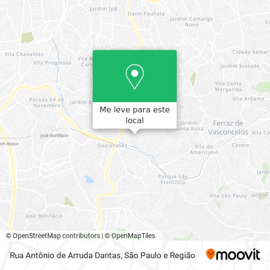 Rua Antônio de Arruda Dantas mapa