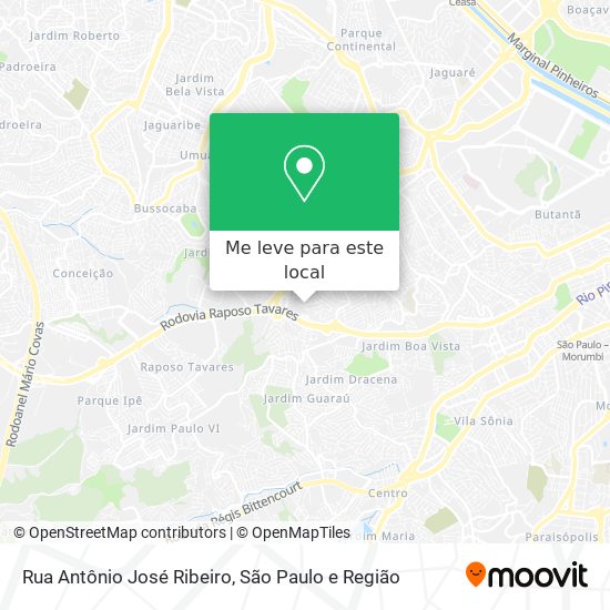 Rua Antônio José Ribeiro mapa