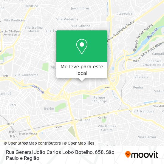 Rua General João Carlos Lobo Botelho, 658 mapa