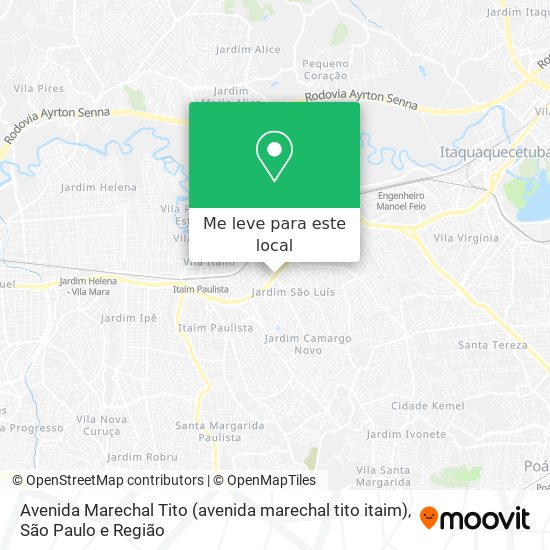 Avenida Marechal Tito (avenida marechal tito itaim) mapa
