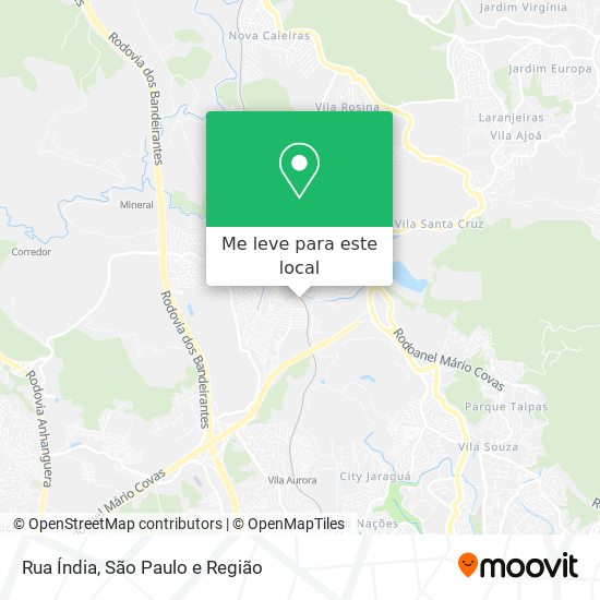 Rua Índia mapa