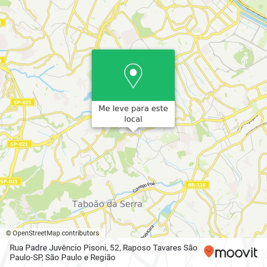 Rua Padre Juvêncio Pisoni, 52, Raposo Tavares São Paulo-SP mapa