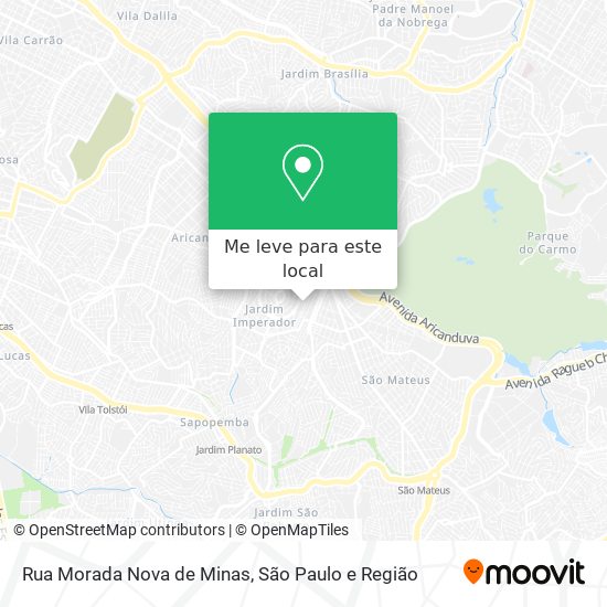 Rua Morada Nova de Minas mapa