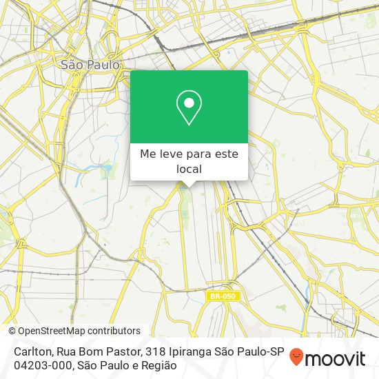 Carlton, Rua Bom Pastor, 318 Ipiranga São Paulo-SP 04203-000 mapa