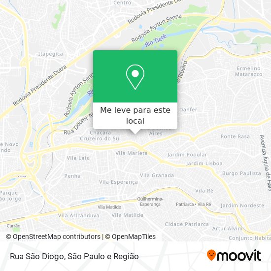 Rua São Diogo mapa