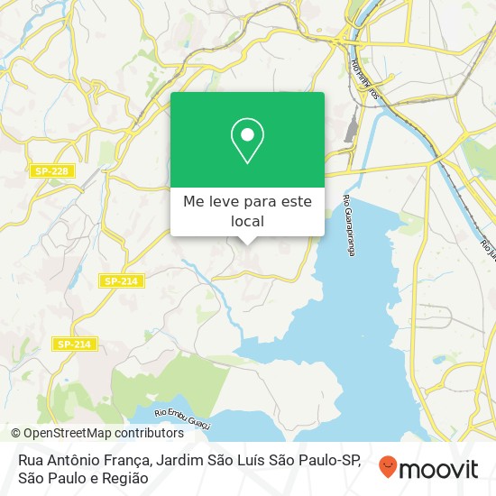 Rua Antônio França, Jardim São Luís São Paulo-SP mapa