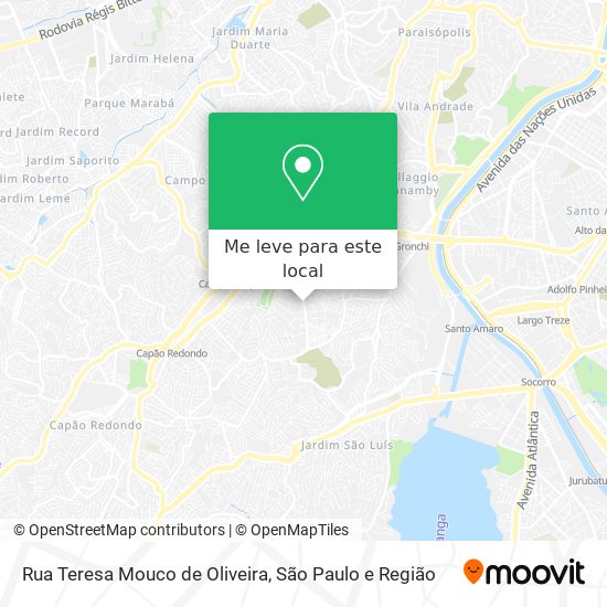 Rua Teresa Mouco de Oliveira mapa