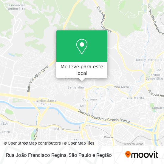 Rua João Francisco Regina mapa