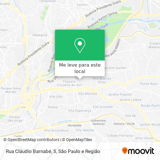 Rua Cláudio Barnabé, 5 mapa