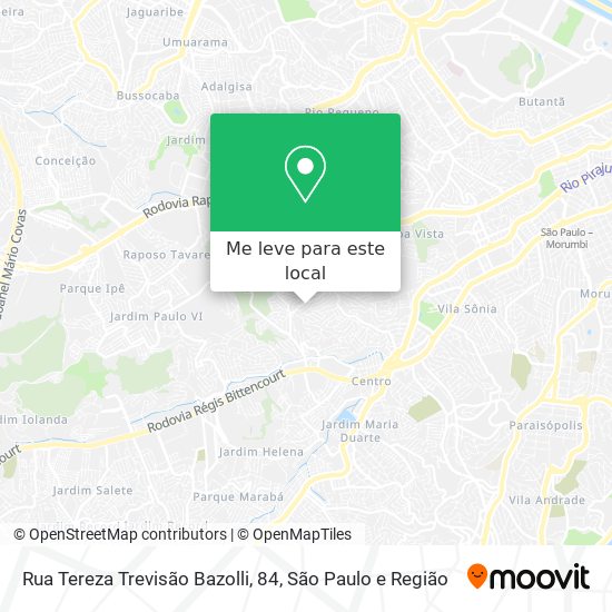 Rua Tereza Trevisão Bazolli, 84 mapa