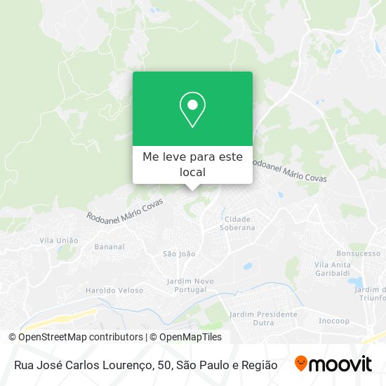 Rua José Carlos Lourenço, 50 mapa