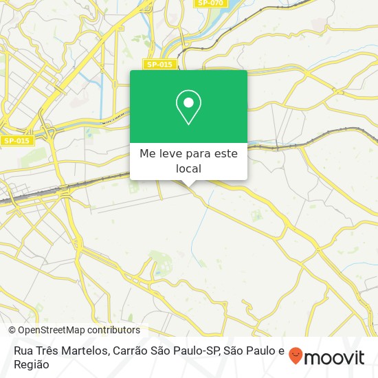 Rua Três Martelos, Carrão São Paulo-SP mapa