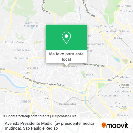 Avenida Presidente Medici (av presidente medici mutinga) mapa