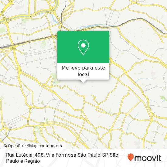 Rua Lutécia, 498, Vila Formosa São Paulo-SP mapa