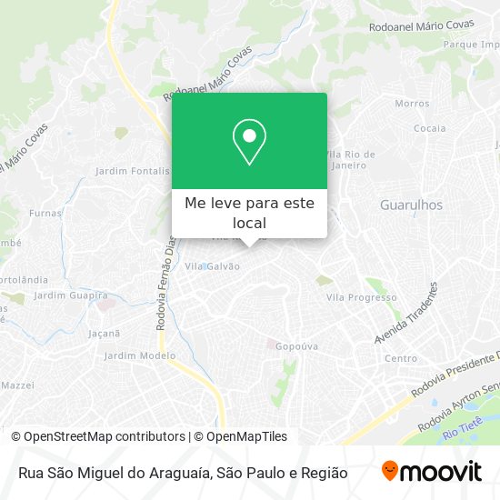 Rua São Miguel do Araguaía mapa