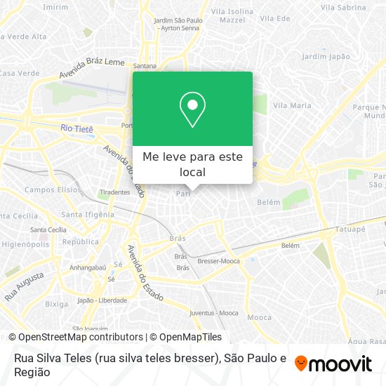 Rua Silva Teles (rua silva teles bresser) mapa