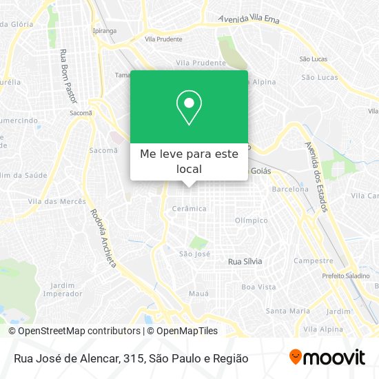 Rua José de Alencar, 315 mapa
