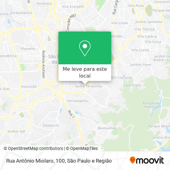 Rua Antônio Miolaro, 100 mapa