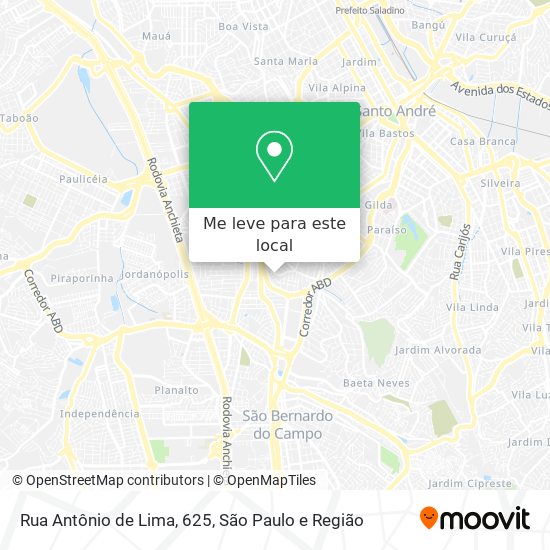 Rua Antônio de Lima, 625 mapa