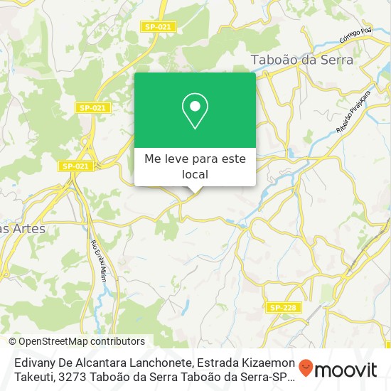 Edivany De Alcantara Lanchonete, Estrada Kizaemon Takeuti, 3273 Taboão da Serra Taboão da Serra-SP 06775-003 mapa