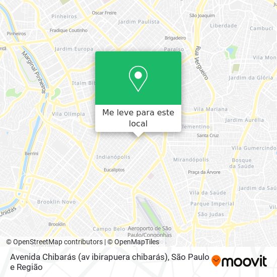 Avenida Chibarás (av ibirapuera chibarás) mapa