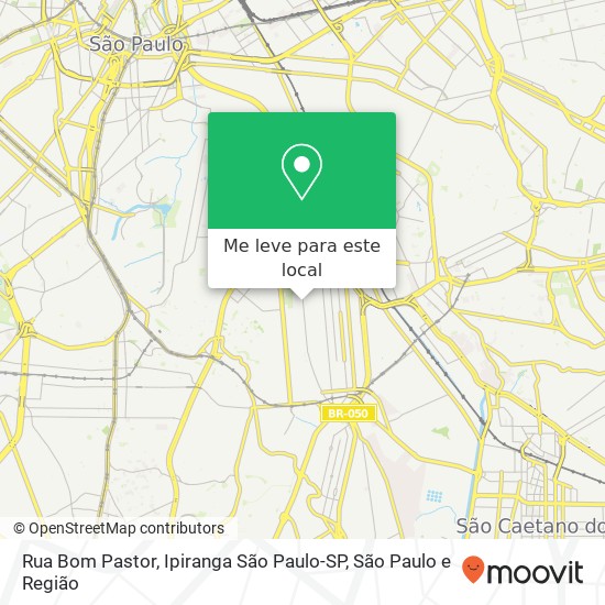 Rua Bom Pastor, Ipiranga São Paulo-SP mapa