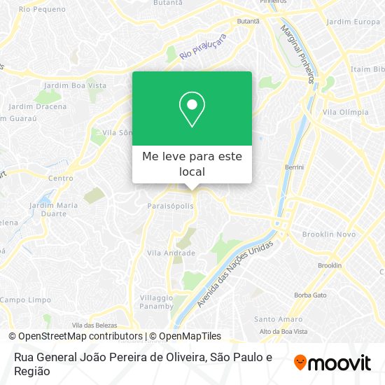 Rua General João Pereira de Oliveira mapa