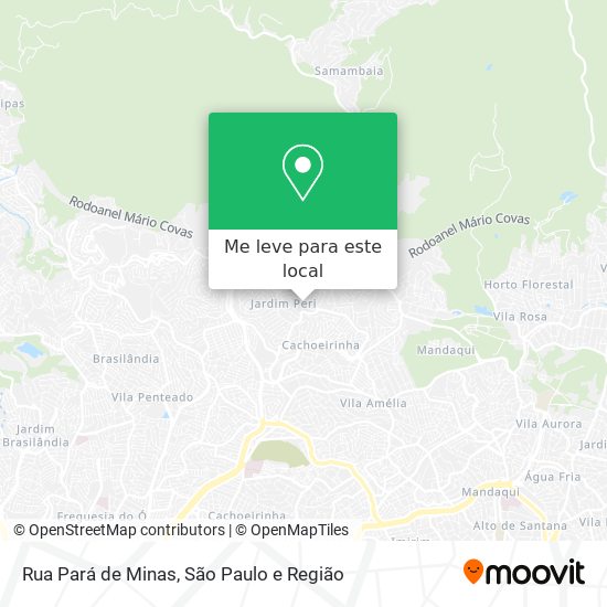 Rua Pará de Minas mapa