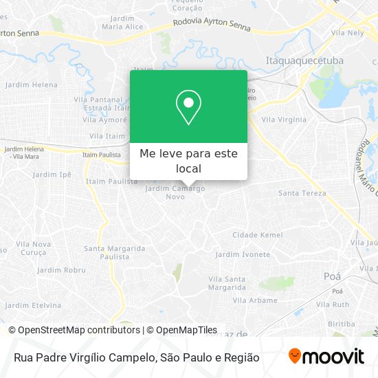 Rua Padre Virgílio Campelo mapa