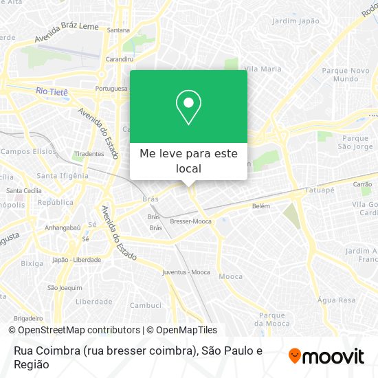 Rua Coimbra (rua bresser coimbra) mapa