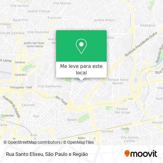 Rua Santo Eliseu mapa