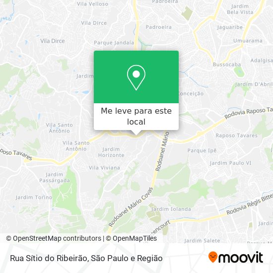 Rua Sítio do Ribeirão mapa