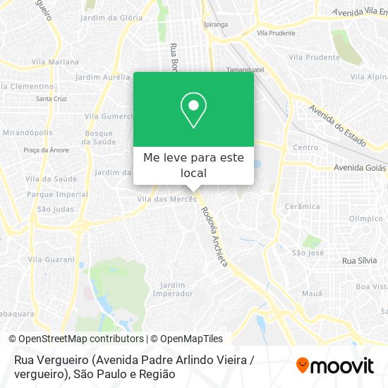 Rua Vergueiro (Avenida Padre Arlindo Vieira / vergueiro) mapa