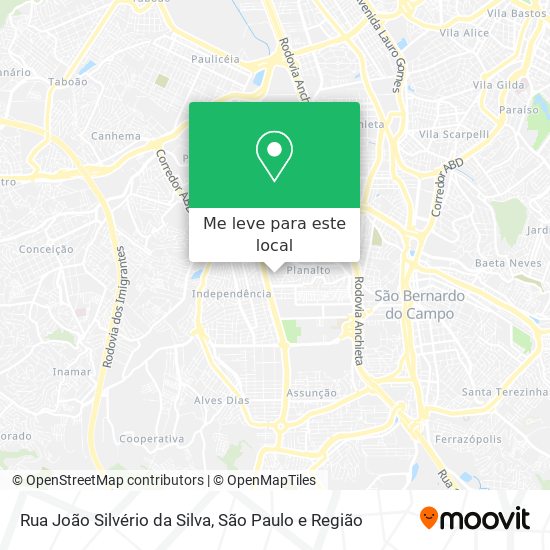 Rua João Silvério da Silva mapa