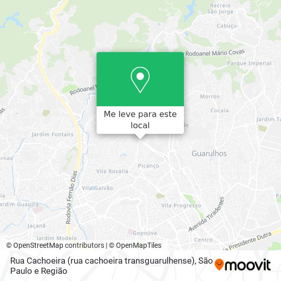 Rua Cachoeira (rua cachoeira transguarulhense) mapa