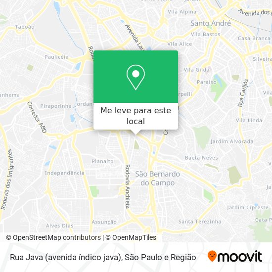 Rua Java (avenida índico java) mapa