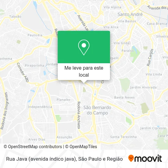 Rua Java (avenida índico java) mapa
