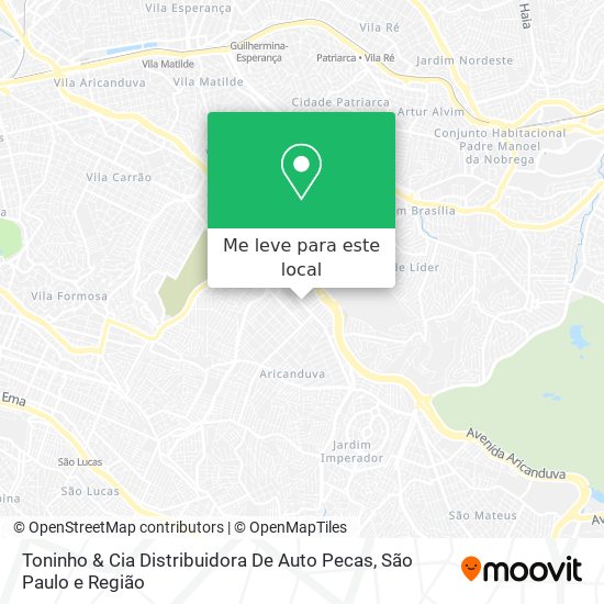 Toninho & Cia Distribuidora De Auto Pecas mapa