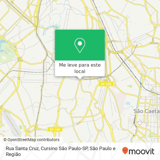Rua Santa Cruz, Cursino São Paulo-SP mapa