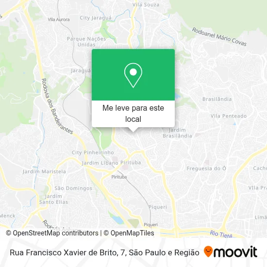 Rua Francisco Xavier de Brito, 7 mapa