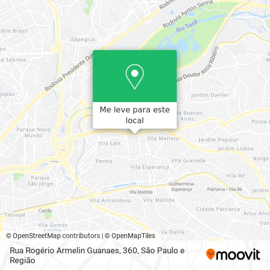 Rua Rogério Armelin Guanaes, 360 mapa