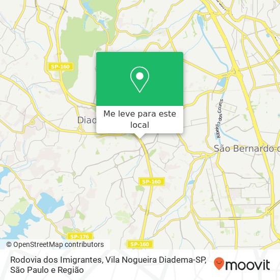 Rodovia dos Imigrantes, Vila Nogueira Diadema-SP mapa