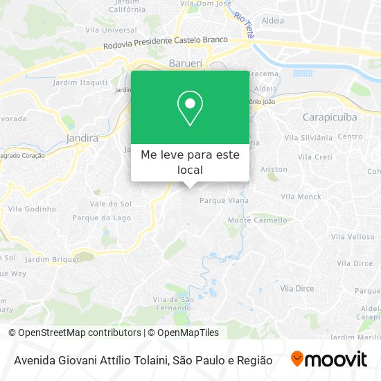Avenida Giovani Attílio Tolaini mapa