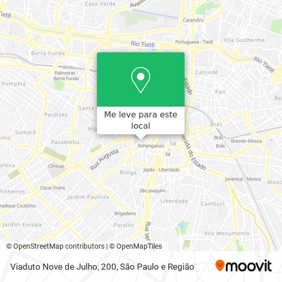 Viaduto Nove de Julho, 200 mapa