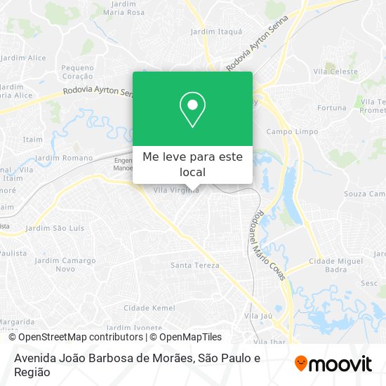 Avenida João Barbosa de Morães mapa