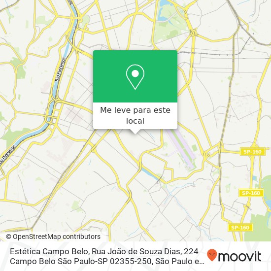 Estética Campo Belo, Rua João de Souza Dias, 224 Campo Belo São Paulo-SP 02355-250 mapa