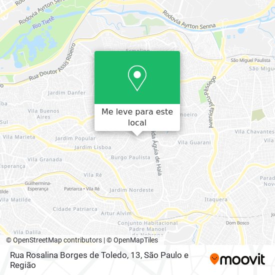 Rua Rosalina Borges de Toledo, 13 mapa