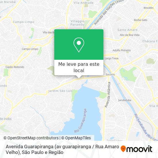 Avenida Guarapiranga (av guarapiranga / Rua Amaro Velho) mapa