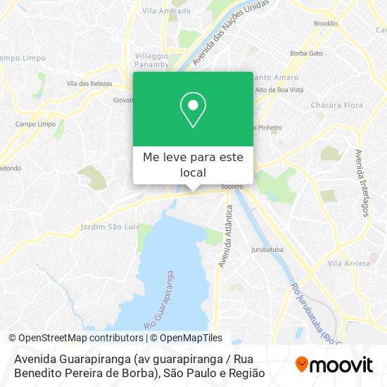 Avenida Guarapiranga (av guarapiranga / Rua Benedito Pereira de Borba) mapa