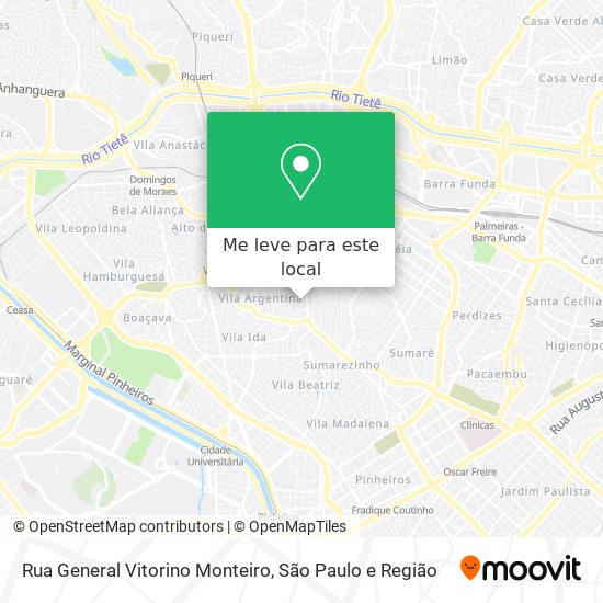 Rua General Vitorino Monteiro mapa